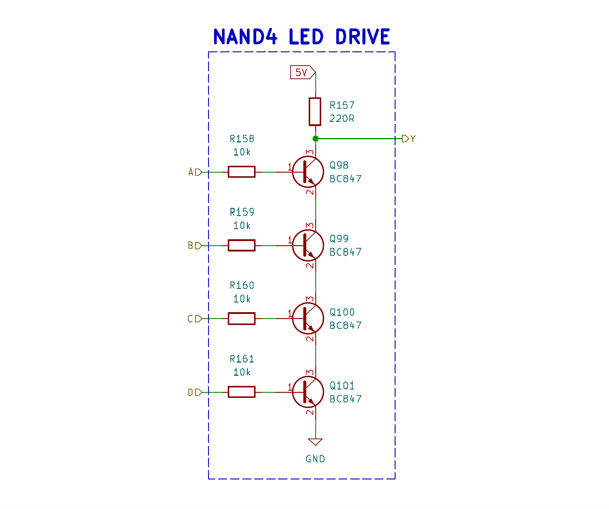 4-input RTL NAND gate subcircuit